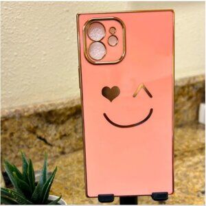iPhone 12 Phone Case, Pink Smile, New without tags